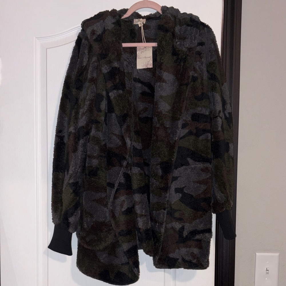 Hem & Thread Camouflage Teddy Jacket